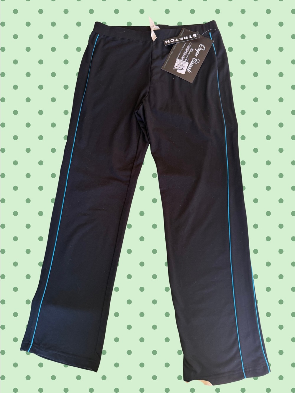 Onque Casuals Y2K Black Blue Piping Flare Lounge Pants NWT M